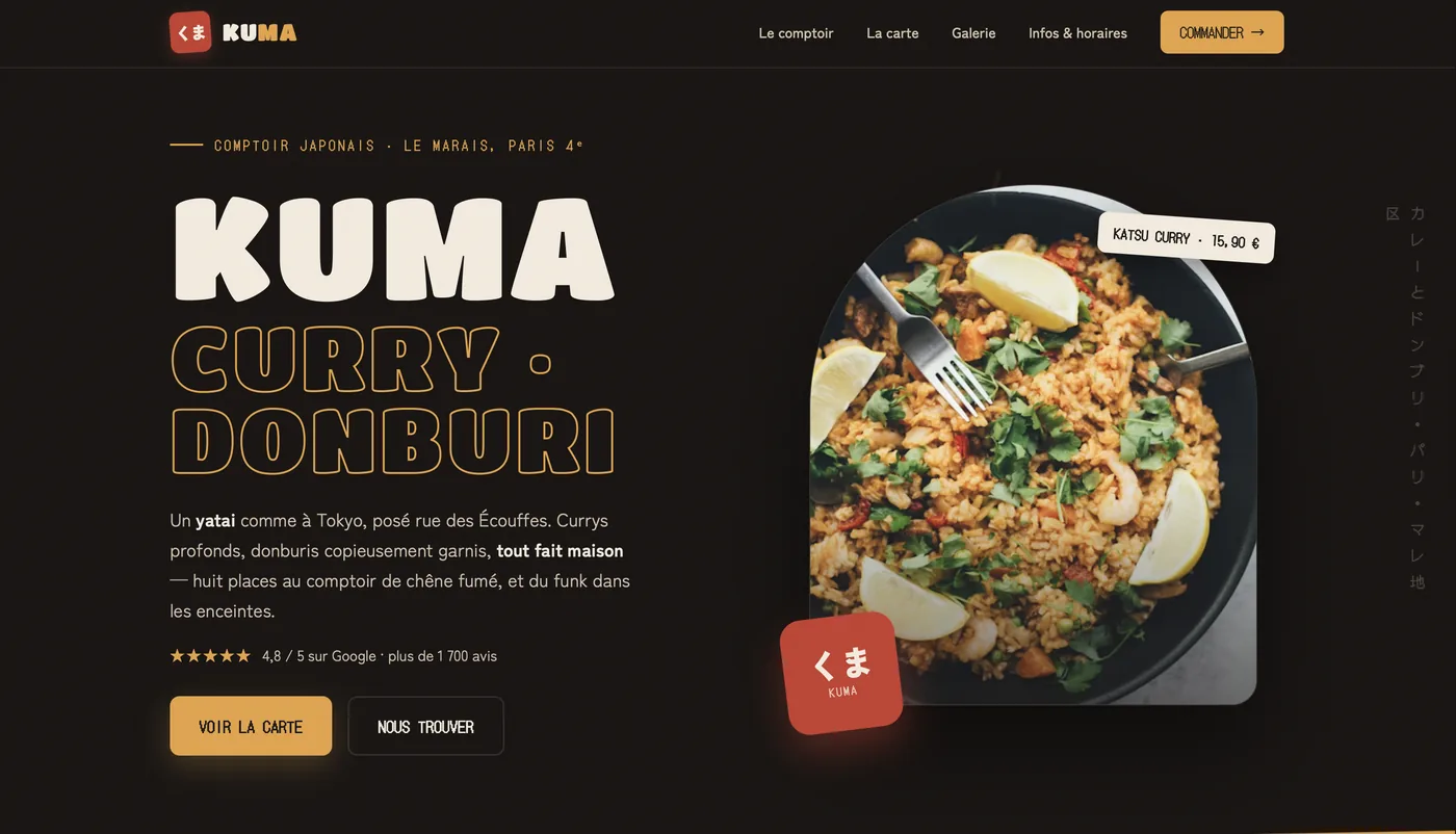 Aperçu du site KUMA