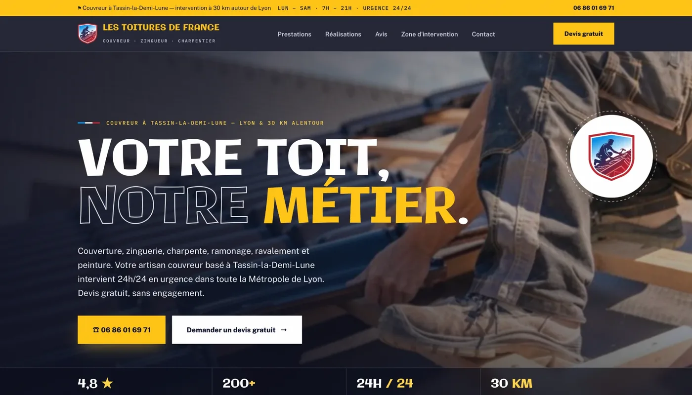 Aperçu du site Les Toitures de France